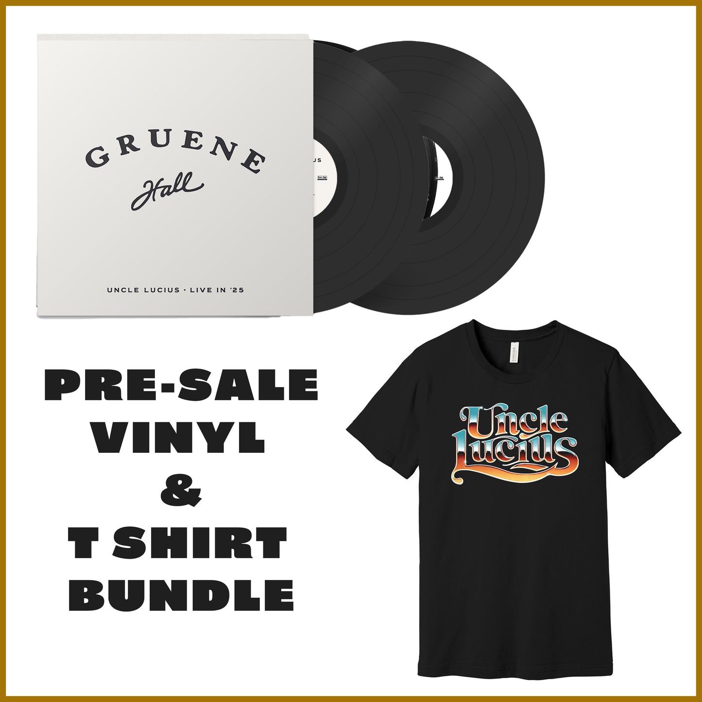 Pre-Sale - Live In '25 - Double Vinyl & Black Chrome Logo T Shirt