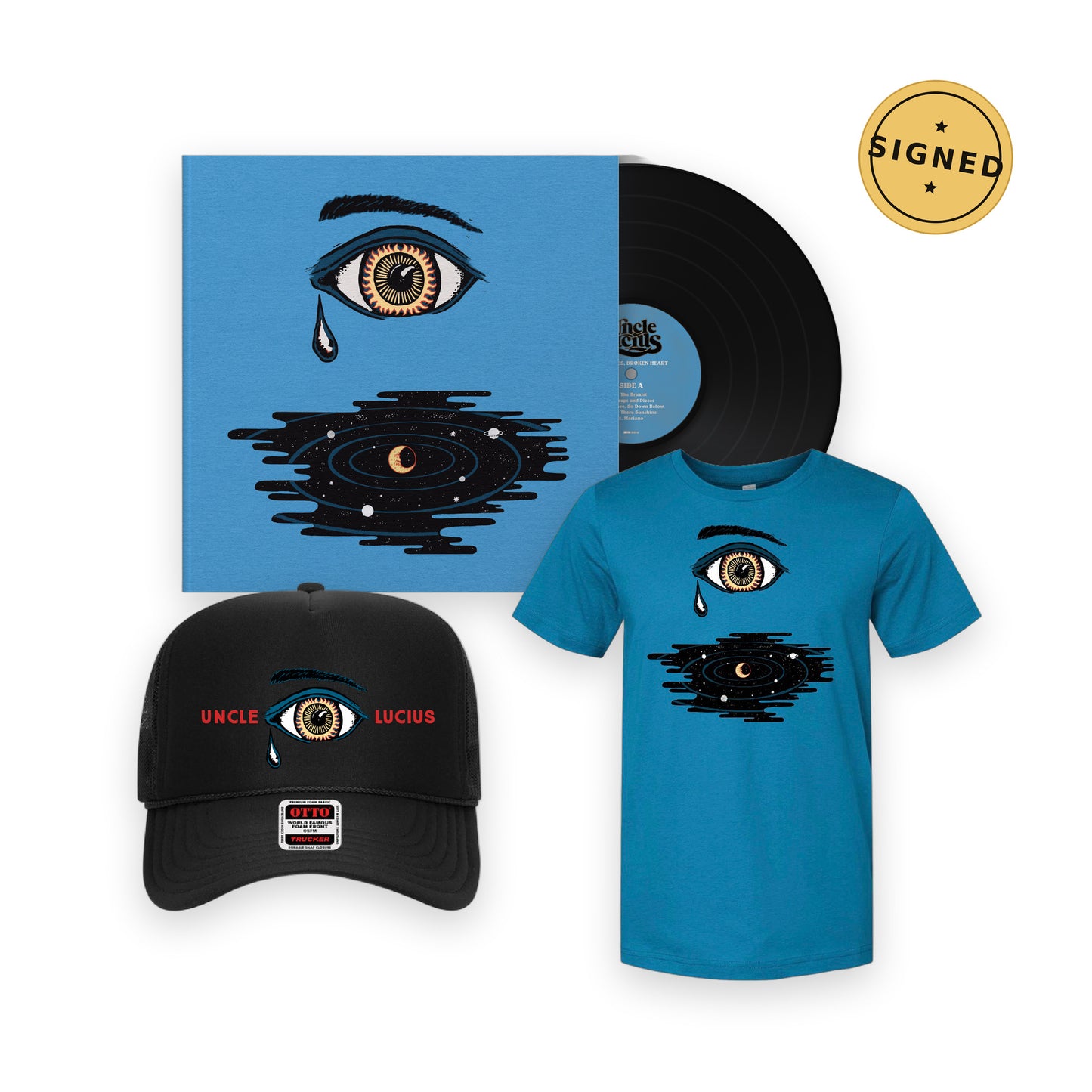 PRE-SALE - Open Eyes, Broken Heart - Vinyl SIGNED + Shirt + Hat Bundle