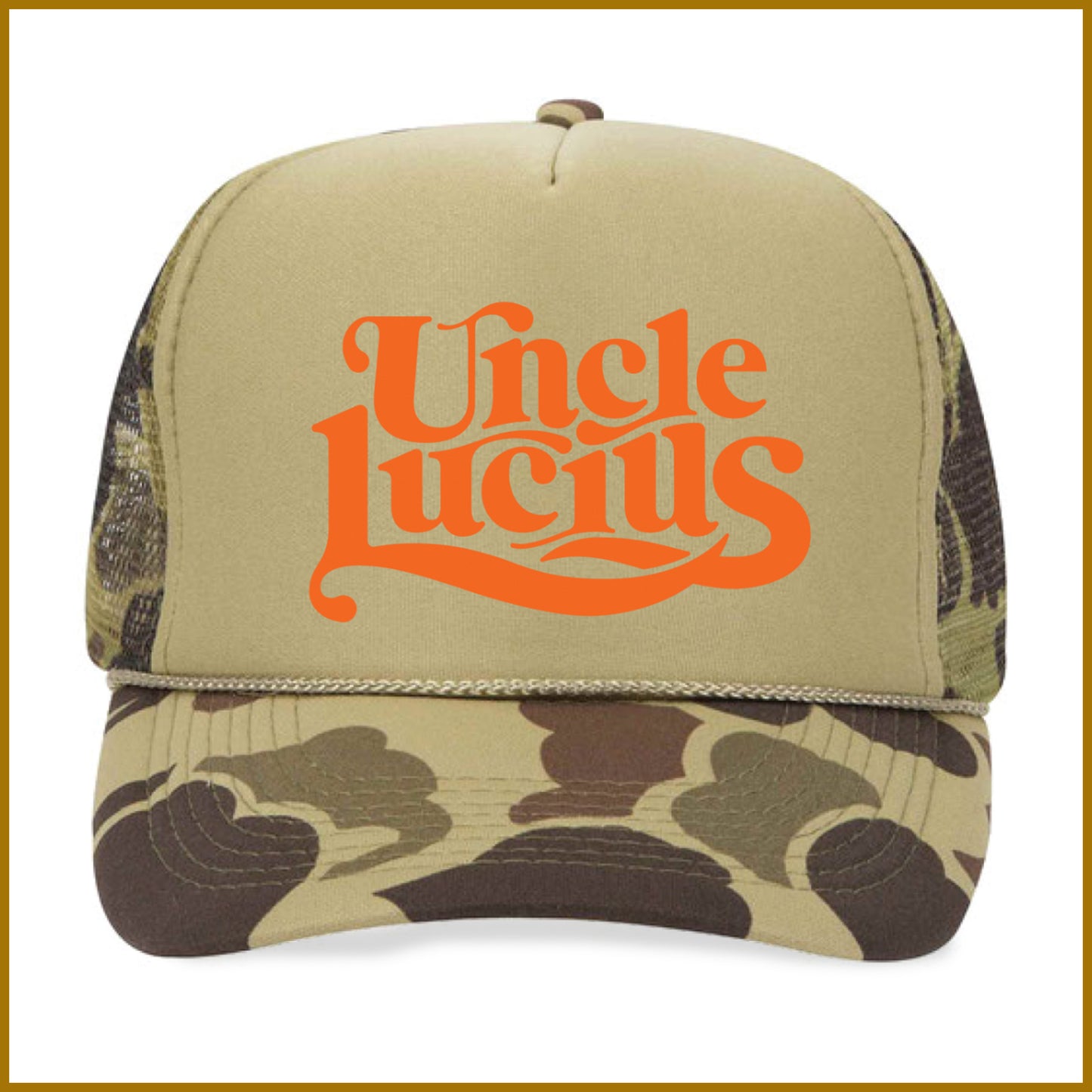 Logo Trucker Hat - Camo / Orange